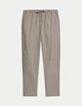 Loose Fit Cotton Linen Blend Elasticated Trousers