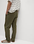 Loose Fit Cotton Linen Blend Elasticated Trousers