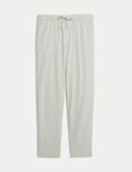 Loose Fit Cotton Linen Blend Elasticated Trousers