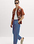 Loose Fit Linen Blend Elasticated Waist Trousers