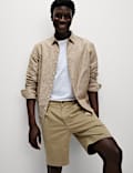 Single Pleat Stretch Chino Shorts