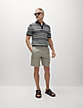 Single Pleat Stretch Chino Shorts