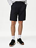 Single Pleat Stretch Chino Shorts