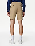 Single Pleat Stretch Chino Shorts