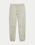 Slim Fit Stretch Cuffed Cargo Trousers
