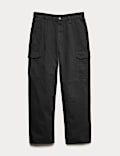 Loose Fit Pure Cotton Cargo Trousers