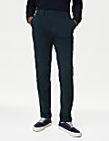 Pantalon charpentier coupe slim en tissu extensible