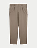 Regular Fit Single Pleat Textured Chinos