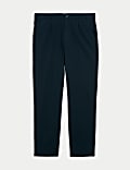 Chinos en dobby texturé coupe standard à pli unique