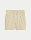 Short plus court à taille élastique