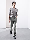 Tapered Fit Single Pleat Trousers