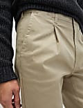 Regular Fit Heritage Twill Pleated Chinos