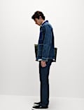 Pantalones rectos texturizados de 5 bolsillos