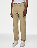 Straight Fit Textured 5 Pocket Trousers
