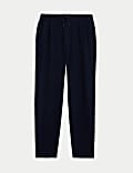 Straight Fit Brushed Cotton Trousers