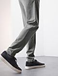 Straight Fit Brushed Cotton Trousers