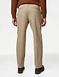 Regular Fit Single Pleat Stretch Chinos