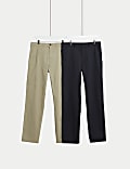 Lot de 2 chinos extensibles coupe standard