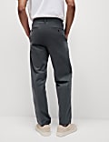 Tapered Fit Twin Pleat Stretch Chinos
