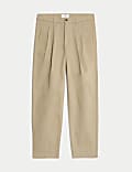 Tapered Fit Twin Pleat Stretch Chinos