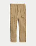 Tapered Fit Pure Cotton Lightweight Cargo Trousers