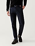 Slim Fit Belted Stretch Chinos