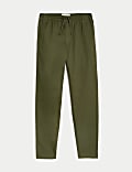 Broek met elastische tailleband en taps toelopende pasvorm