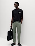 Tapered Fit Cotton Rich Seersucker Trousers