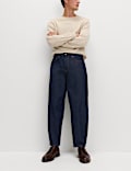 Barrel Fit Pure Cotton Rigid Jeans