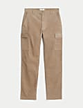 Straight Fit Corduroy Stretch Cargo Trousers