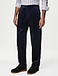 Loose Fit Corduroy Double Pleat Trousers
