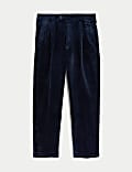 Loose Fit Corduroy Double Pleat Trousers