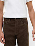 Straight Fit Pure Cotton Corduroy 5 Pocket Trousers