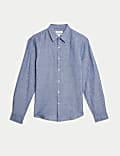 Cotton Linen Blend Striped Shirt