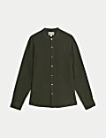 Pure Linen Grandad Collar Shirt