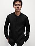 Chemise 100 % lin à col grand-père
