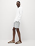 Pure Linen Grandad Collar Shirt