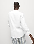 Pure Linen Grandad Collar Shirt