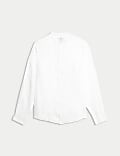 Pure Linen Grandad Collar Shirt