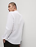 Linen Cotton Grandad Collar Shirt