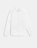 Linen Cotton Grandad Collar Shirt