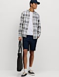Linen Cotton Blend Check Shirt