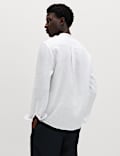 Pure Linen Grandad Collar Shirt