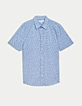 Easy Iron Pure Cotton Geometric Print Shirt