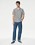Easy Iron Pure Cotton Seersucker Striped Shirt