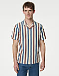 Easy Iron Pure Cotton Seersucker Striped Shirt
