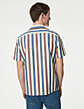 Easy Iron Pure Cotton Seersucker Striped Shirt