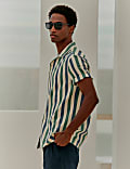 Chemise 100&nbsp;% coton à rayures gaufrées, repassage facile