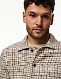 Pure Cotton Textured Check Overshirt