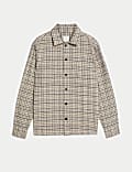 Pure Cotton Textured Check Overshirt
